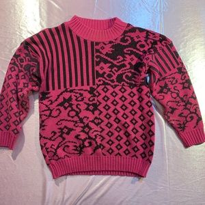 pink 80s sweater